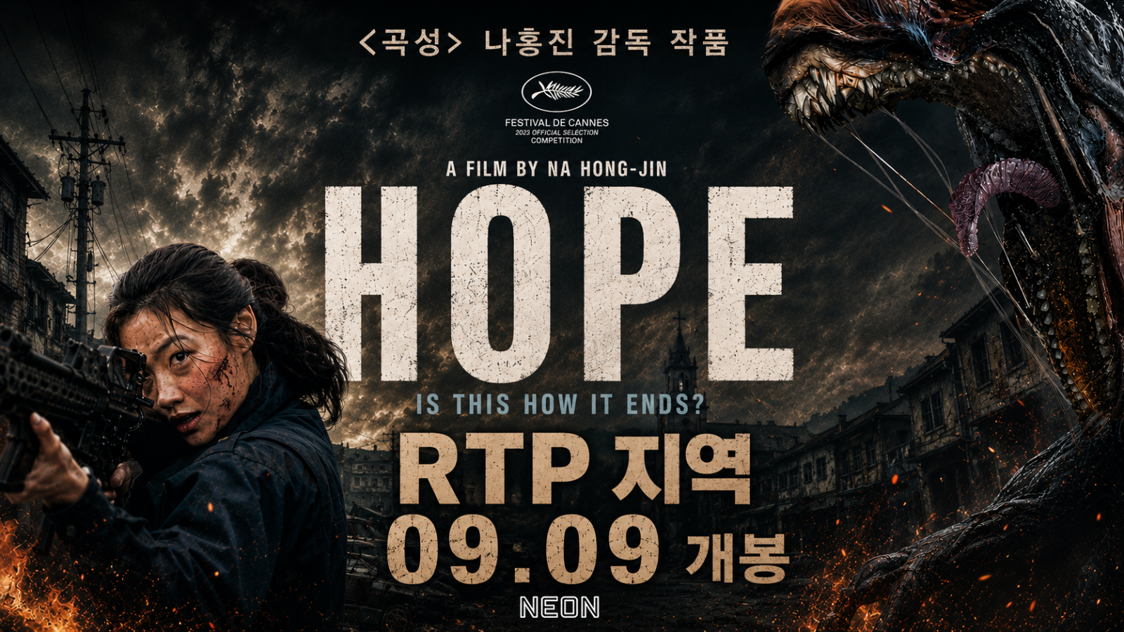 나홍진 감독 신작 HOPE, 09월 09일 RTP 지역 개봉.