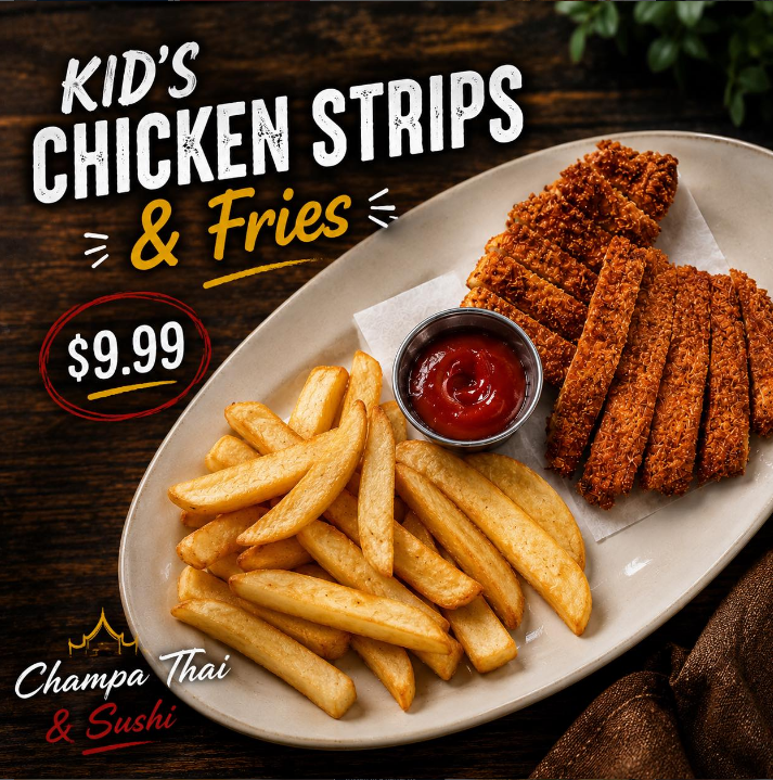 Crispy chicken strips & fries